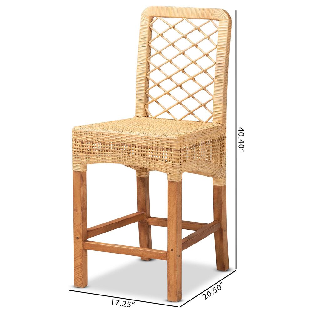 Baxton Studio Moscow Counter Stool in Natural Brown and Walnut Brown, , large