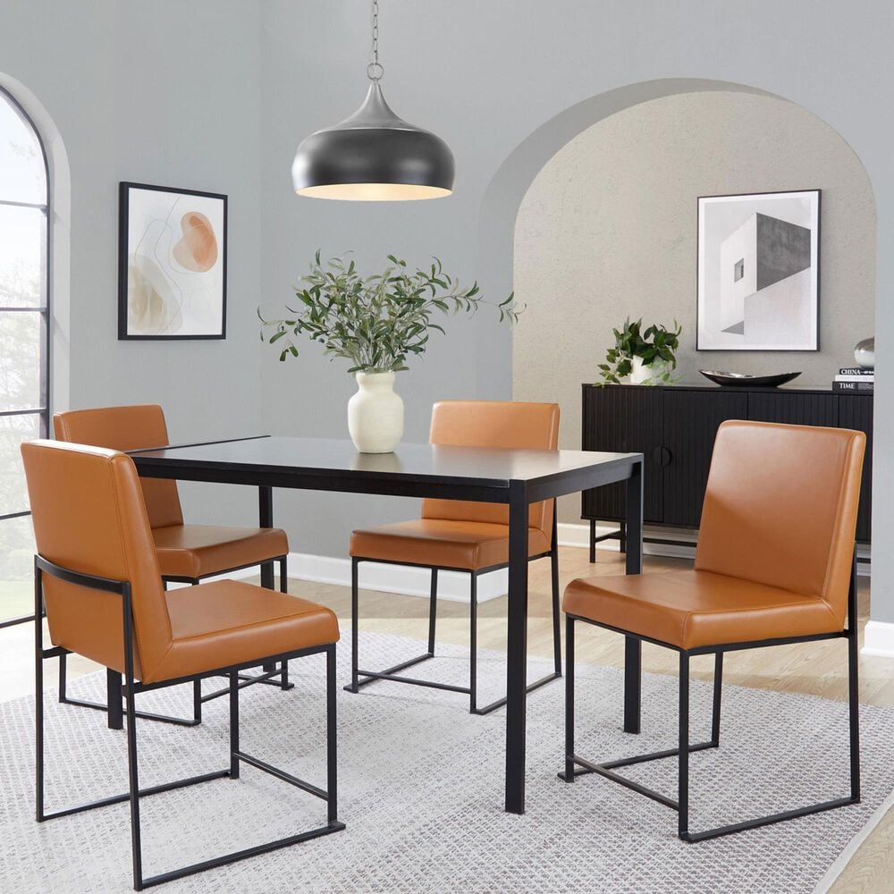 Lumisource Fuji Side Chair with Camel Cushion in Black &#40;Set of 2&#41;, , large