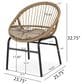 Hearth and Haven Edgar Outdoor Dining Chair with Beige Cushions in Brown (Set of 2), , large