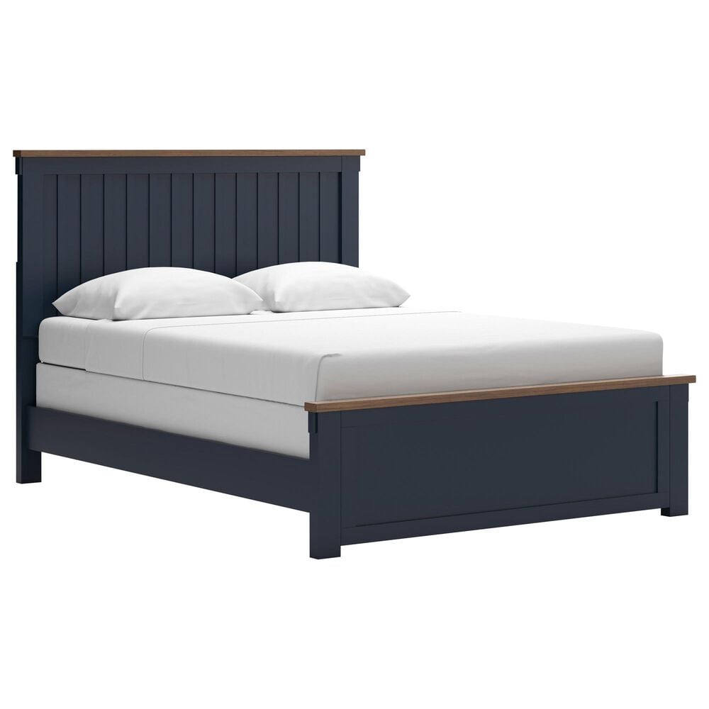 Ashley Landocken 5-Piece Queen Bedroom Set in Brown and Blue, , large