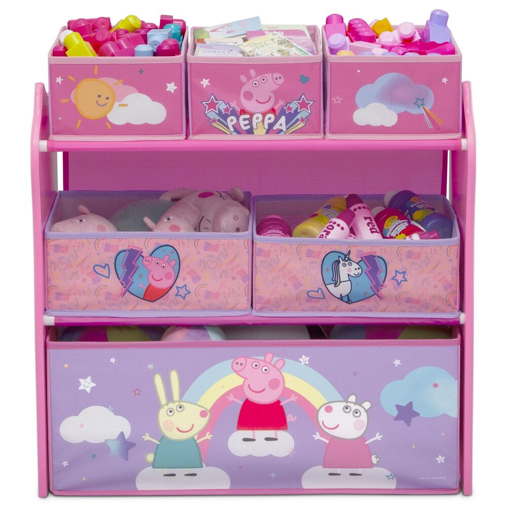 Delta Children Peppa Pig 6-Bin Design and Store Toy Organizer in Pink, , large