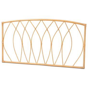 Baxton Studio Halia Queen Wall Mount Headboard in Natural Brown, , large
