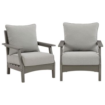 Signature Design by Ashley Visola Lounge Chair with Cushion in Gray - Set of 2, , large