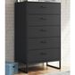 Ashley Socalle 5-Drawer Chest in Matte Black, , large