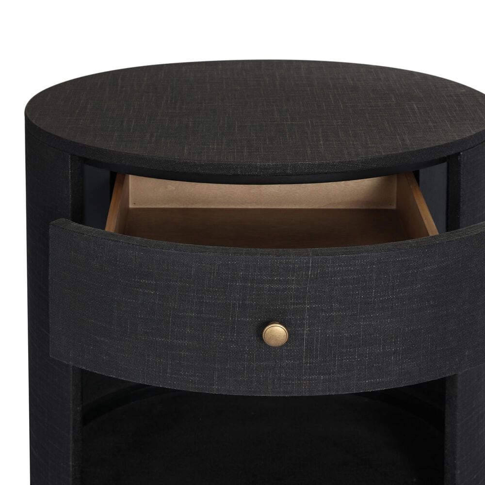 Four Hands Amelia Oval 1 Drawer Nightstand in Black, , large