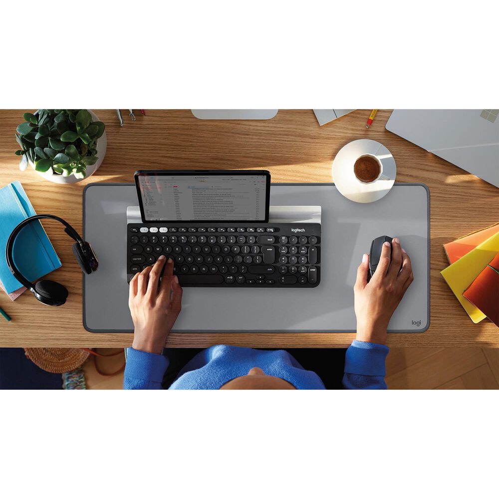 Logitech K780 Multi-Device Wireless Keyboard in Dark Grey and Plain White, , large
