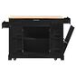 HOMLUX 47" Fluted Kitchen Island with Trash Can Storage Cabinet in Black and Natural, , large