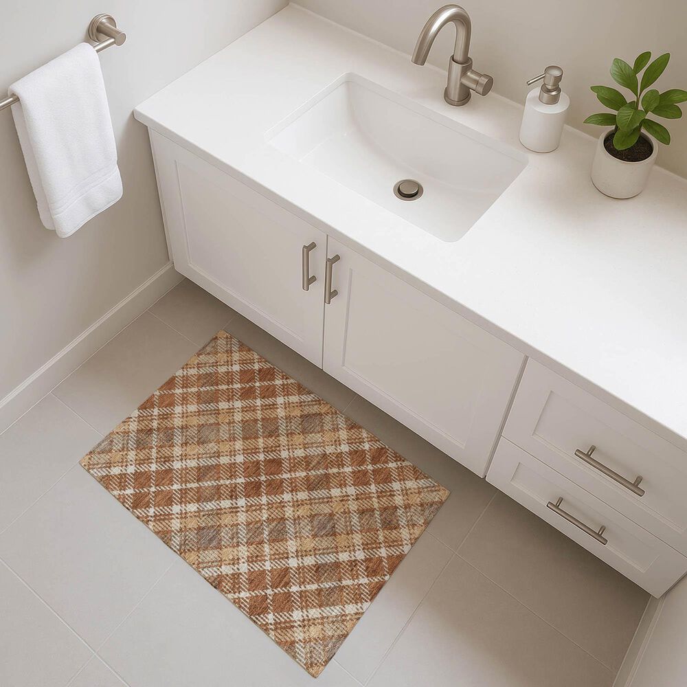Dalyn Rug Company Soft Essentials Plaid Paprika 1'8" x 2'6" Indoor/Outdoor Area Rug, , large