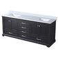 Lexora Home Dukes 80" Double Bathroom Vanity in Espresso with 2 cm White Cultured Marble Top and Rectangular Sinks, , large