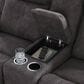 Ashley Brysonview Manual Double Reclining Loveseat with Console in Charcoal, , large