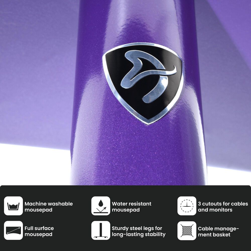 Arozzi Arena Medium Gaming Desk in Purple, , large