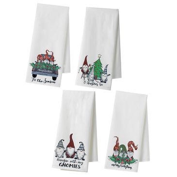 The Gerson Company 27" Gnome Tea Towel in White (Set of 4), , large
