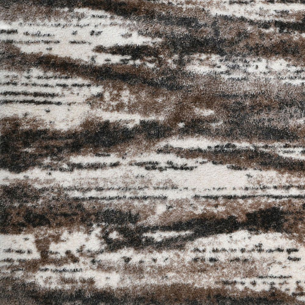 Central Oriental Pulse Delany Brown and Dark Vison 5&#39;3&quot; x 7&#39;3&quot; Area Rug, , large