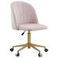 Linon Home Decor Adalynn Swivel Desk Chair with Blush Pink Cushion in Gold, , large