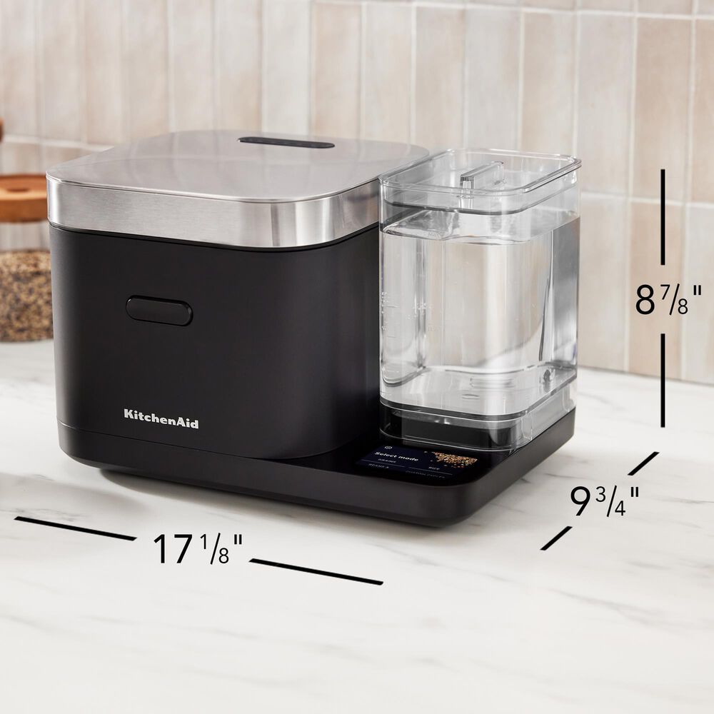 KitchenAid 8-Cup Grain and Rice Cooker in Black Matte, , large
