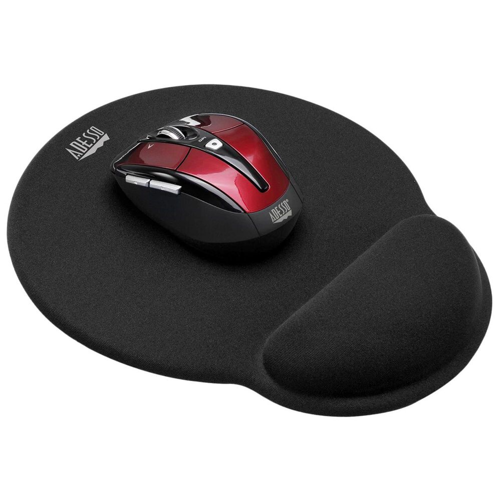 Adesso Memory Foam Mouse Pad with Wrist Rest in Black, , large
