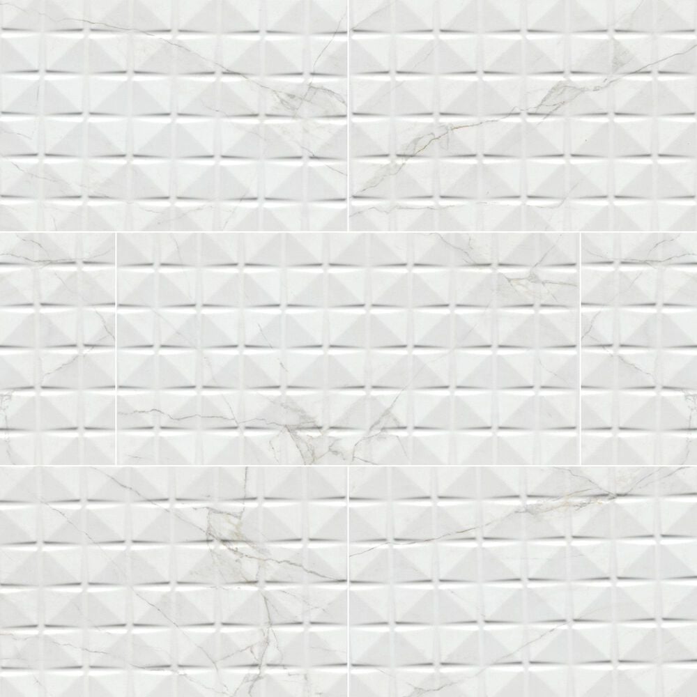 MS International Dymo Calacatta Chex White 12&quot; x 24&quot; Ceramic Tile, , large