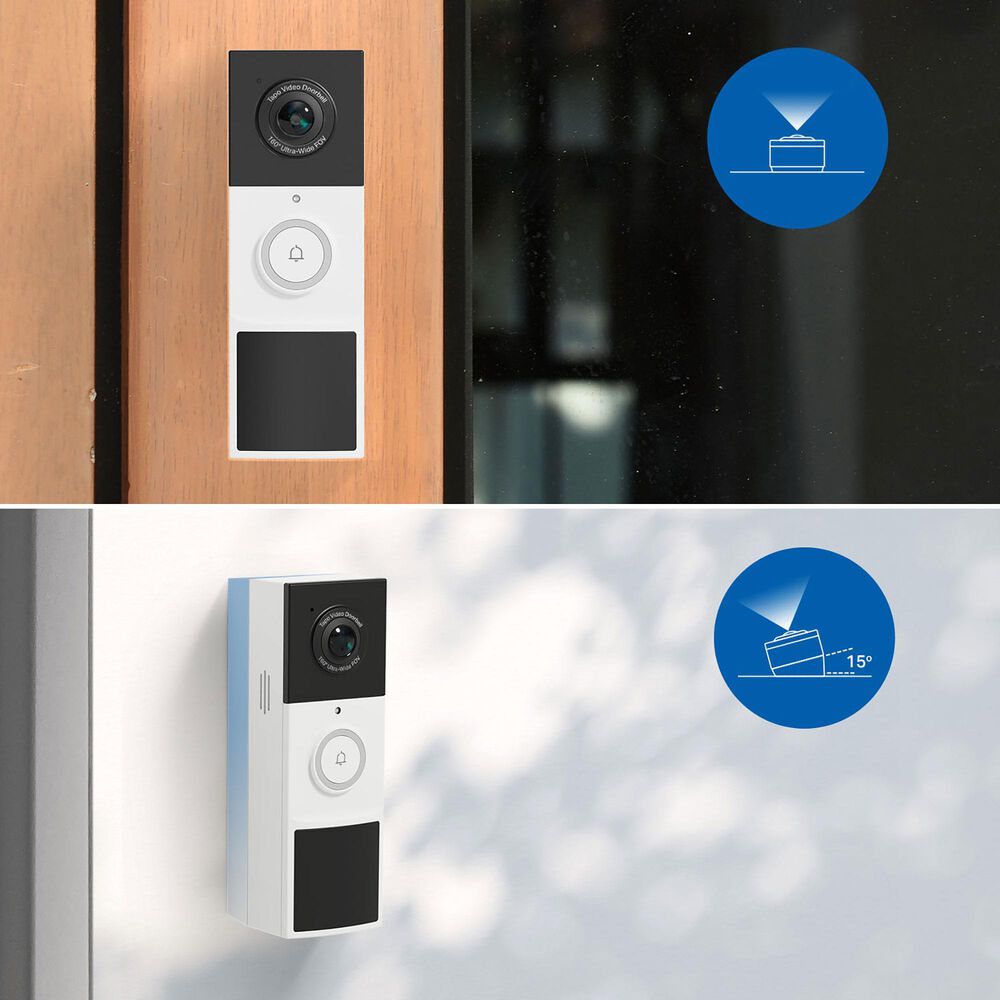 TP-Link Tapo 2K Smart Wi-Fi Doorbell Camera in White, , large