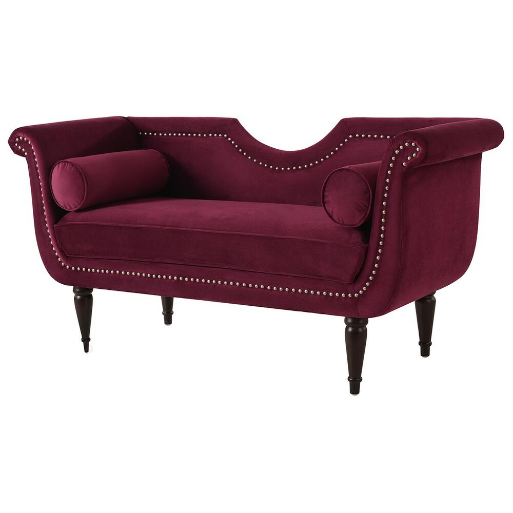 Jennifer Taylor Home Luna Upholstered Loveseat in Burgundy Nebraska Furniture Mart