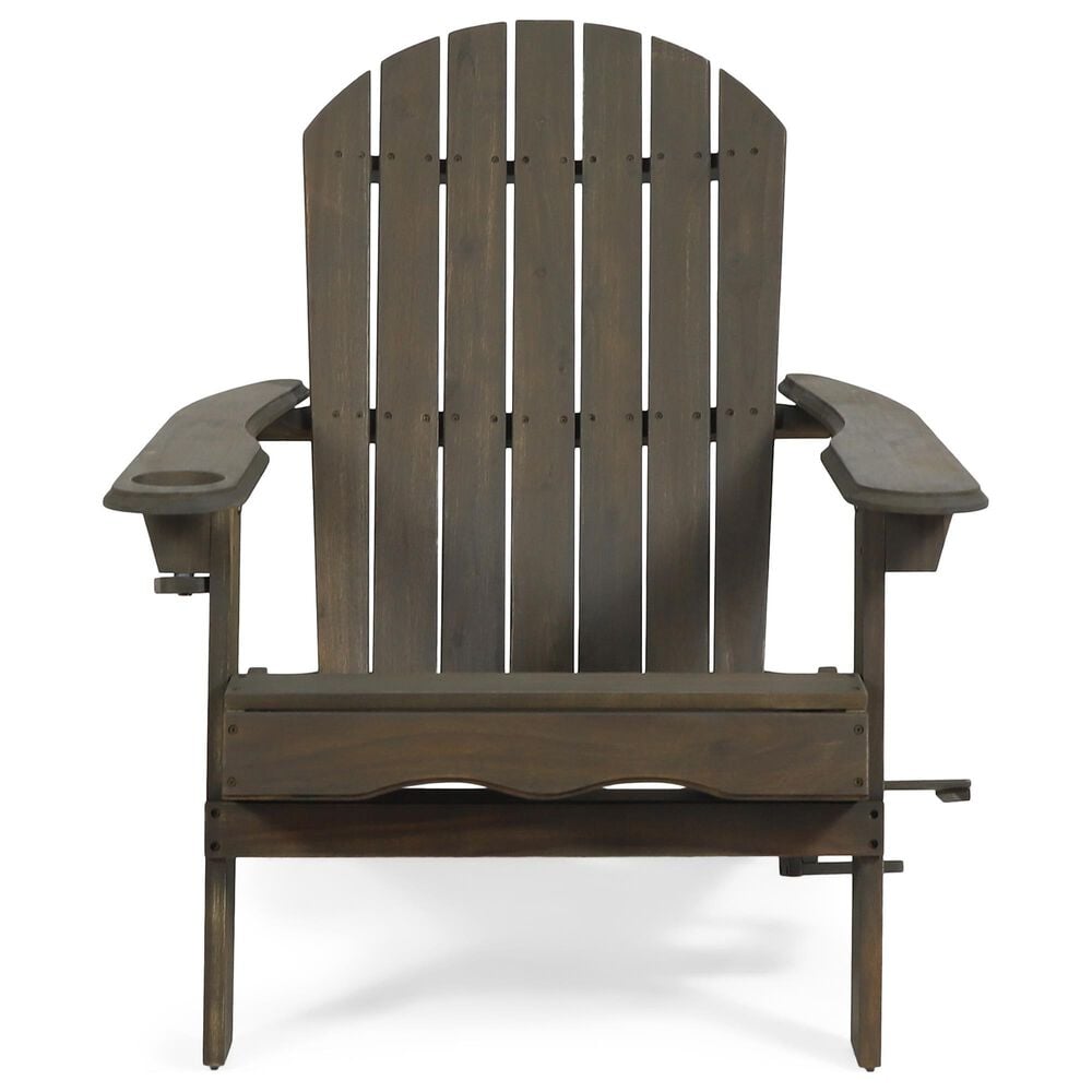 Hearth and Haven Bellwood Outdoor Folding Adirondack Chair in Grey, , large