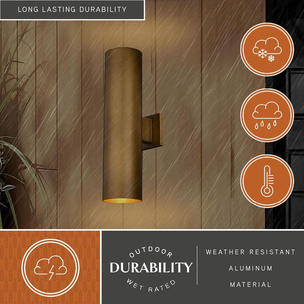 Vaxcel Chiasso 20" 2-Light Outdoor Wall Sconce in Warm Brass, , large
