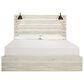 Ashley Cambeck King Double Storage Bed in Whitewash with Lighting, , large