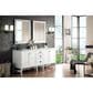 James Martin Vanities Addison 72" Double Bathroom Vanity in Glossy White with 3 cm Carrara White Marble Top and Rectangular Sinks, , large