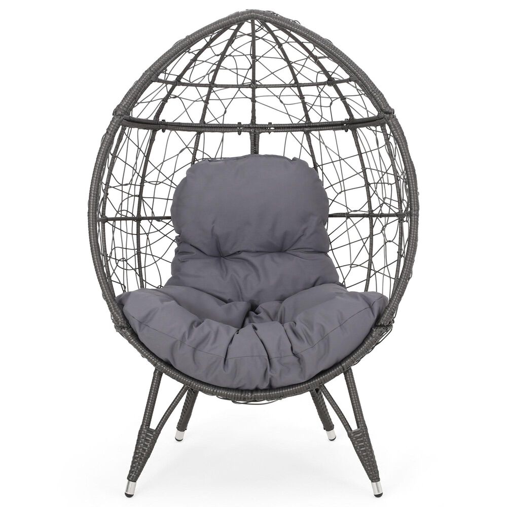 Hearth and Haven Gianni Outdoor Teardrop Chair in Gray, , large