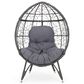 Hearth and Haven Gianni Outdoor Teardrop Chair in Gray, , large