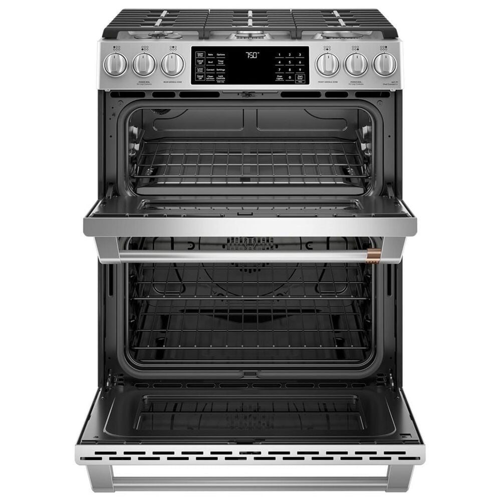Cafe 30&quot; Slide-In Front Gas Double Oven with Convection Range in Stainless Steel, , large