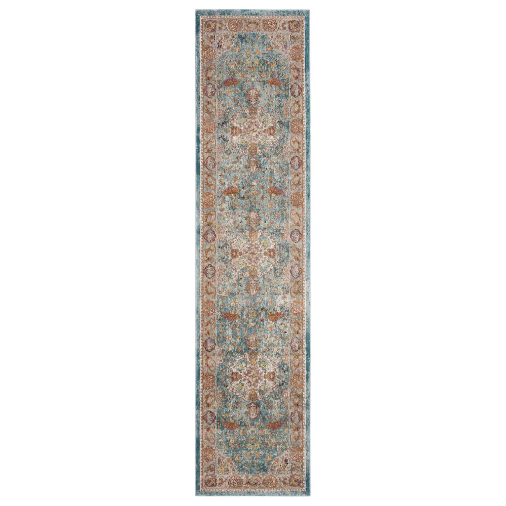 Safavieh Aria 2" x 8" Blue and Orange Runner, , large