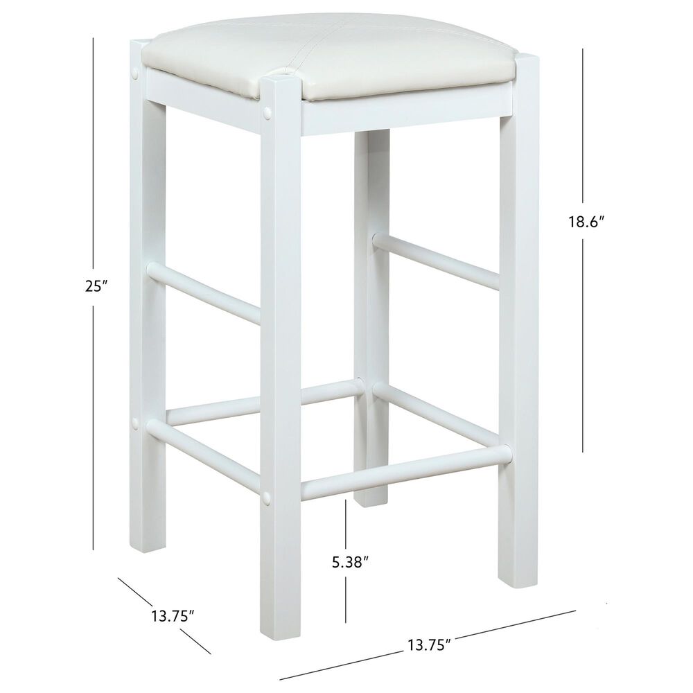Linon Home Decor Lancer Counter Stool in White (Set of 2), , large