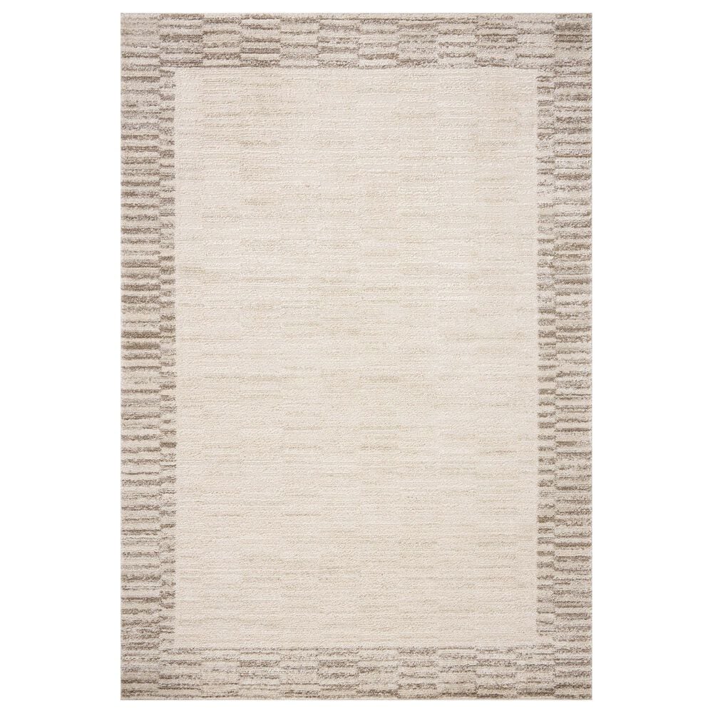 Chris Loves Julia x Loloi Calvin Ivory and Pebble 7"10" Round Area Rug, , large