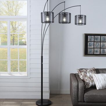 Anthony California 3-Arm Arc Floor Lamp in Black Metal, , large
