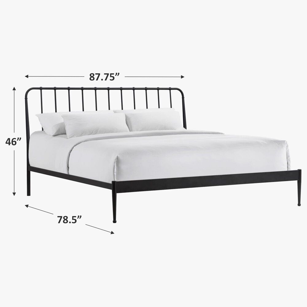 Hawthorne Furniture Farmhouse King Metal Panel Bed in Matte, , large