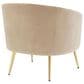 Lumisource Tania Accent Chair in Champagne Velvet and Gold, , large