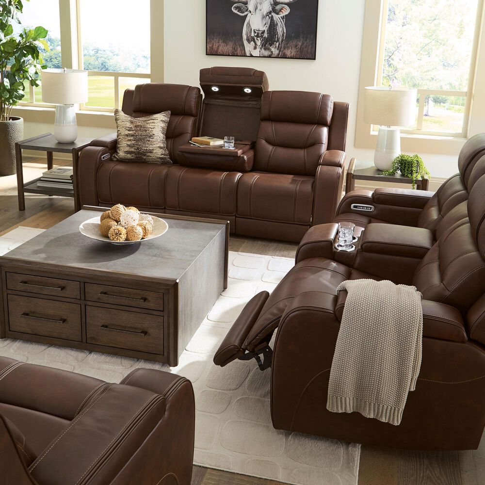 Ashley Knightington Power Reclining Sofa in Brown, , large