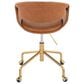 Lumisource Curvo Task Chair with Camel Cushion in Gold, , large