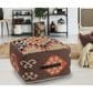 LR Home 18" Square Kilim Pouf in Brown and Orange, , large