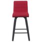 Armen Living Vienna Swivel Counter Height Stool with Red Upholstery in Black Brushed, , large