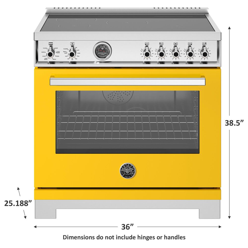 Bertazzoni Professional 5.7 Cu.Ft. Induction Range with Convection and Self-Cleaning in Giallo, , large