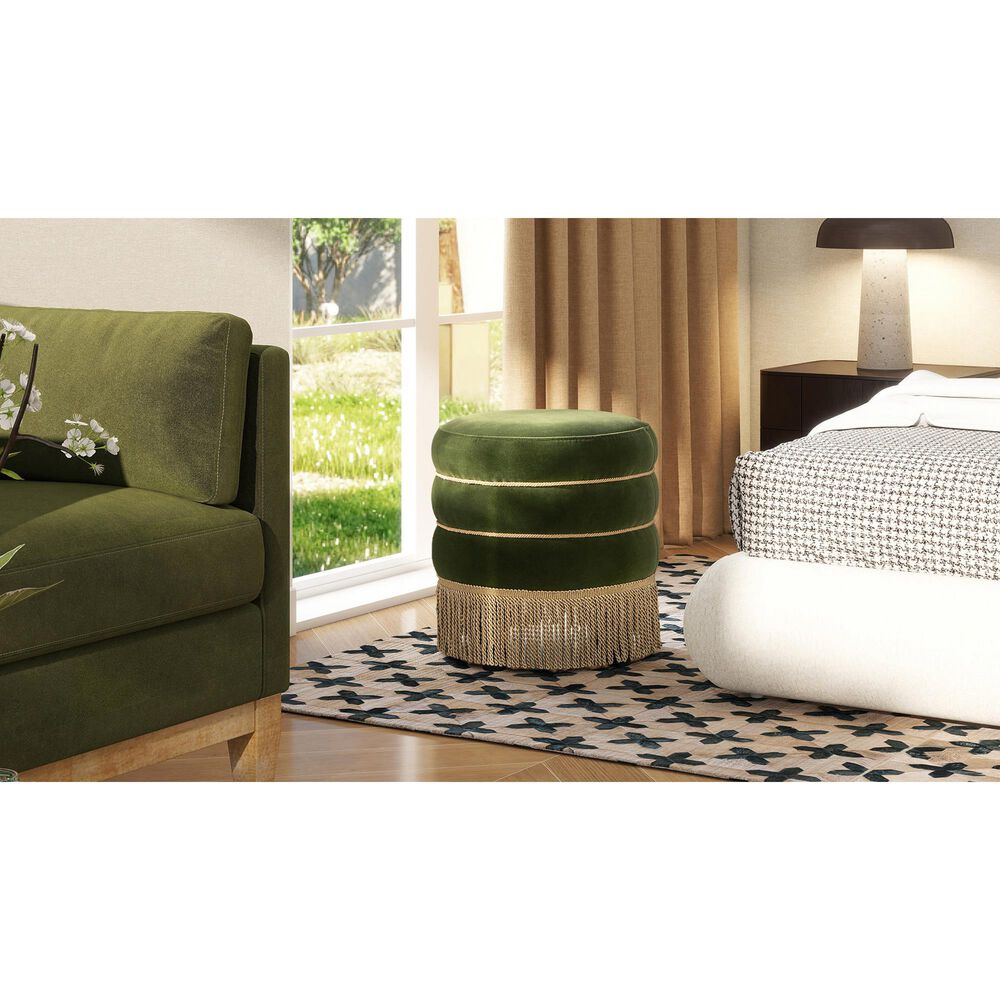 Jennifer Taylor Home Edward Pouf in Olive Green, , large
