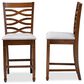 Baxton Studio Lanier Counter Height Pub Chair with Grey Cushion in Walnut (Set of 2), , large
