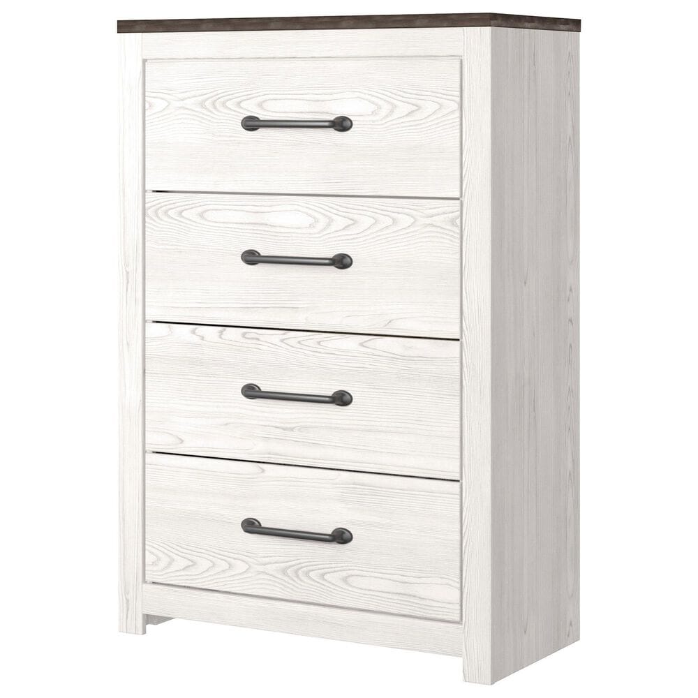 Ashley Gerridan 4 Drawers Chest in White and Gray, , large