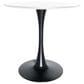 Leisuremod Bristol 27" Round Dining Table with MDF Top in Black and White - Table Only, , large