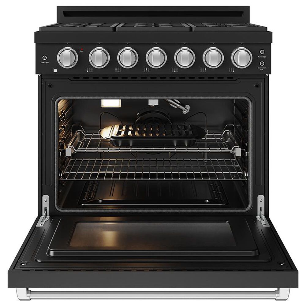Thor Kitchen Gordon Ramsay 6 Cu. Ft. Professional Liquid Propane Range with Stainless Steel Handle Kit in Black, , large