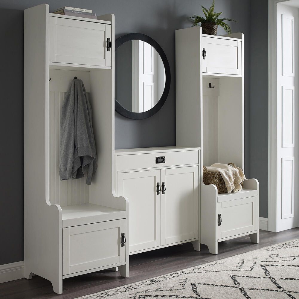 Crosley Furniture Fremont 3Piece Entryway Set in Distressed White