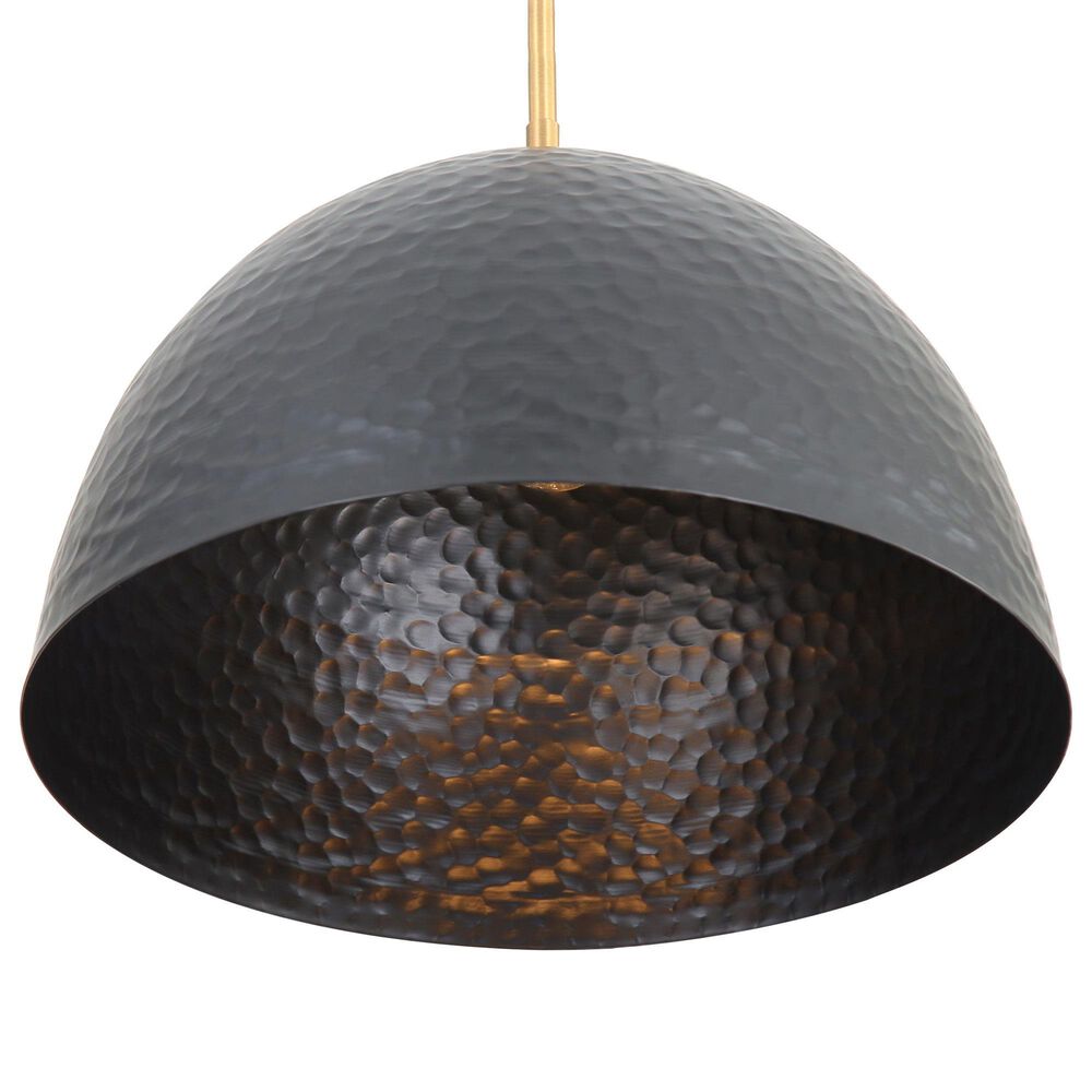 Golden Lighting Shepard 1-Light Pendant with Matte Black Shade in Modern Brass, , large