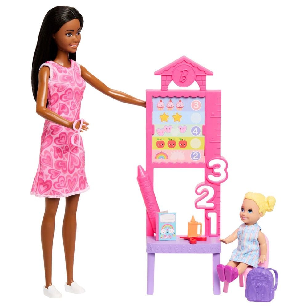 Barbie Careers Teacher Playset with Blonde-Hair Toddler Doll, , large