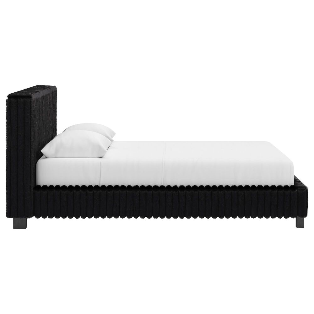 Ashley Zuraleus Queen Upholstered Platform Bed with Two Nightstands in Matte Black, , large